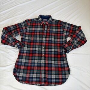 Vintage Pendleton Outdoorsman Virgin Wool Shirt Men Medium Red Plaid Lumberjack